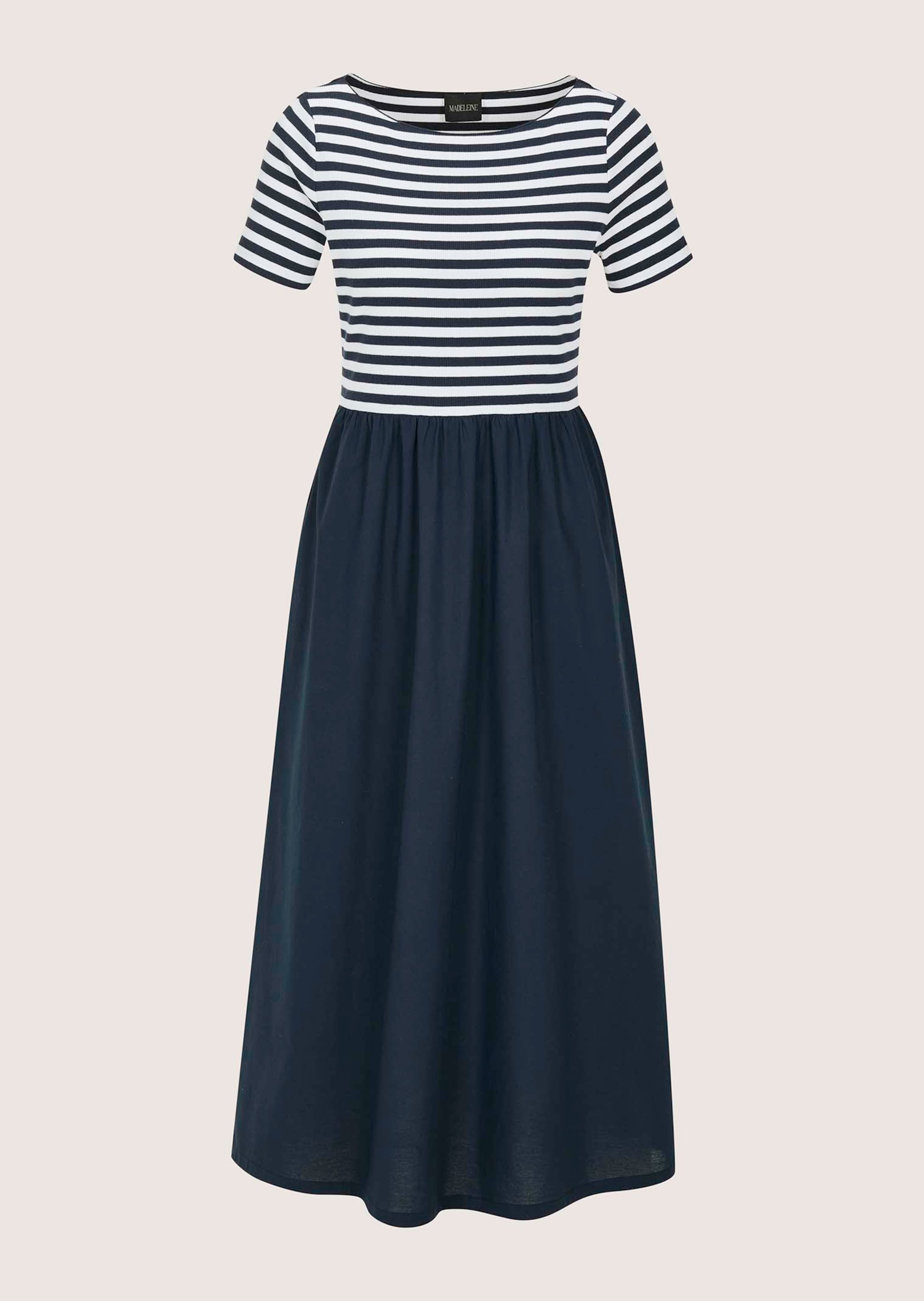 sarah jessica parker black wedding dress Contrast Stripe A-Line Soft Knit Dress