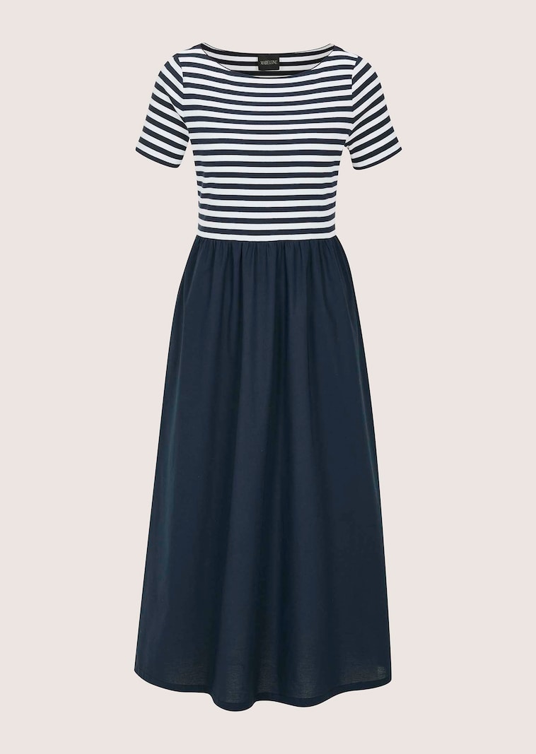 Robe rayée en mix de matières