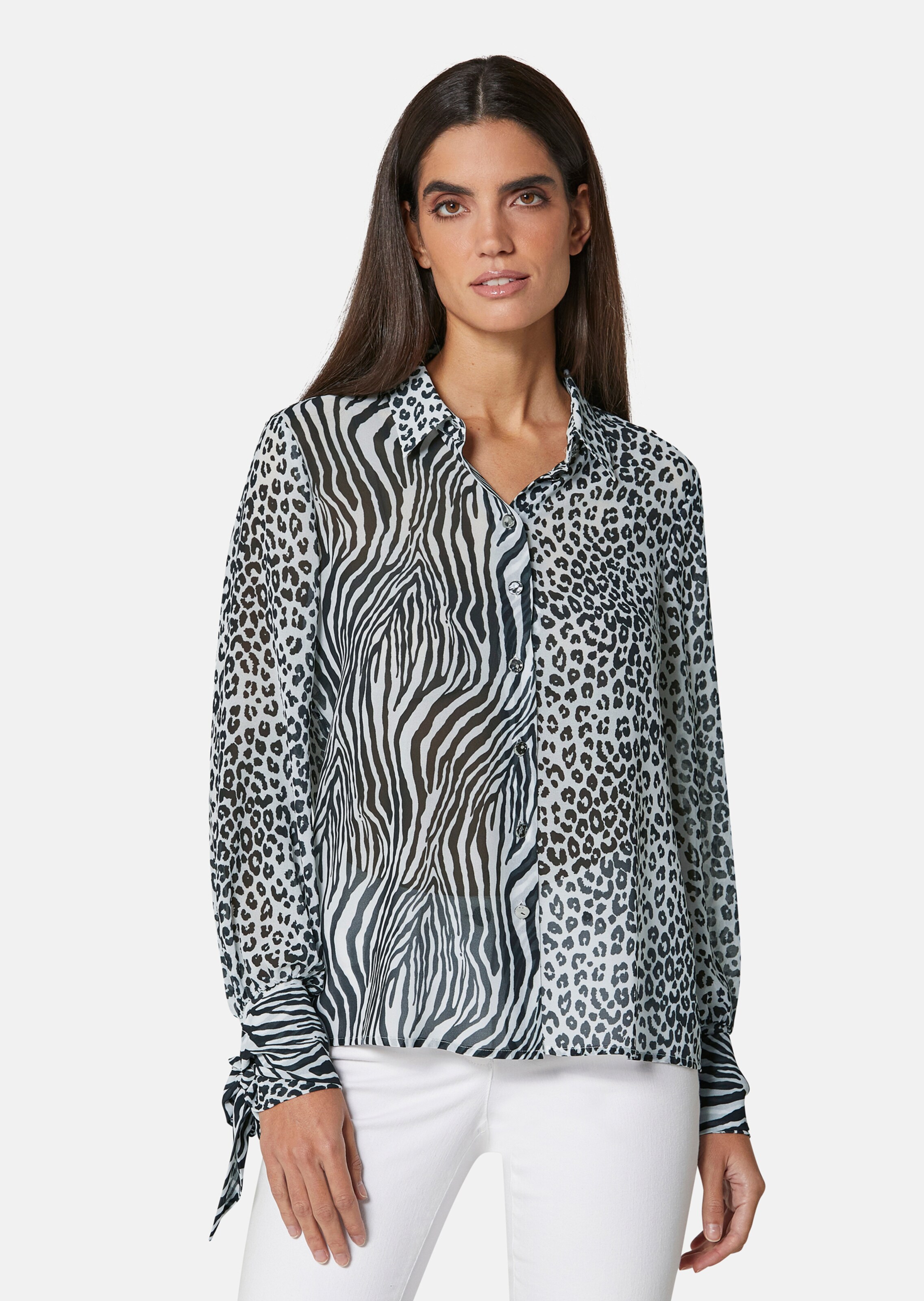 Bluse mit Leo- und Zebramuster