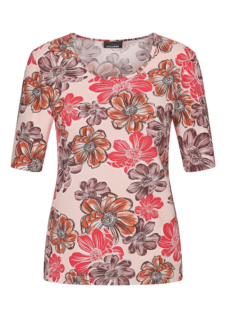 Jersey shirt met bloemenmotief