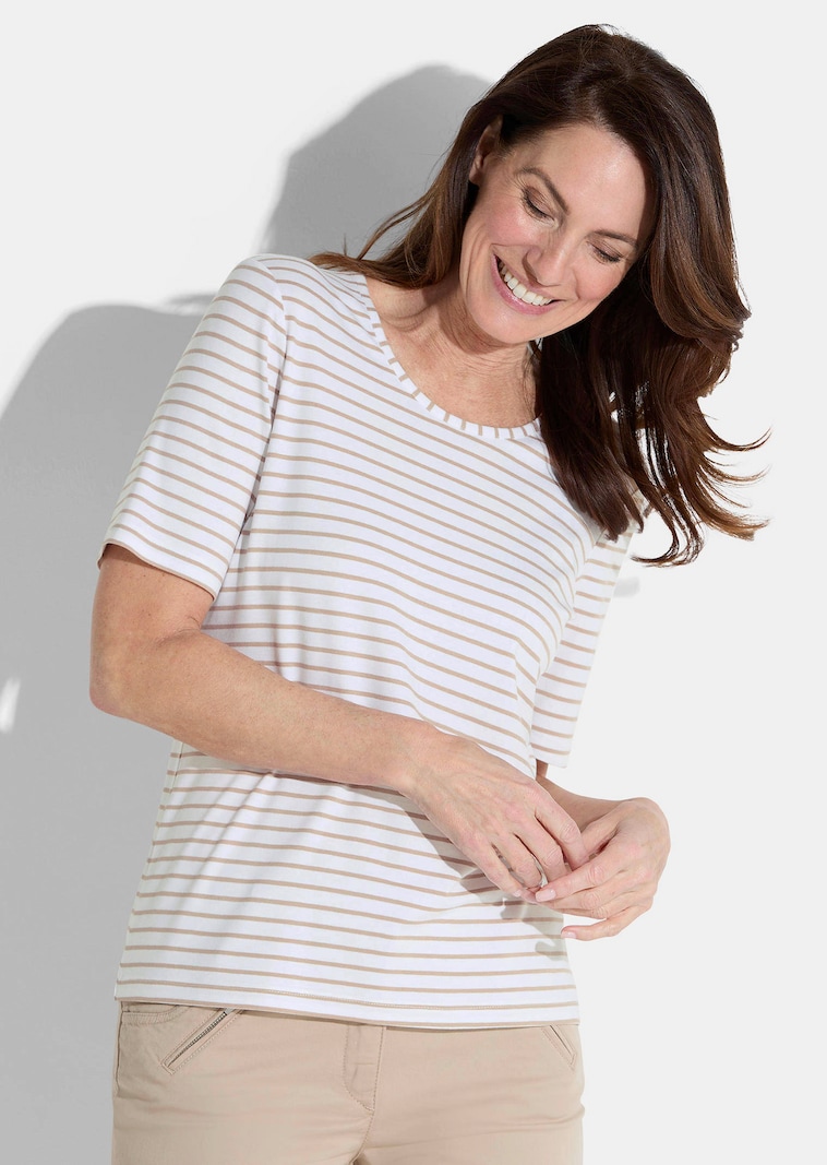 Ringel-Shirt aus Viskose-Jersey