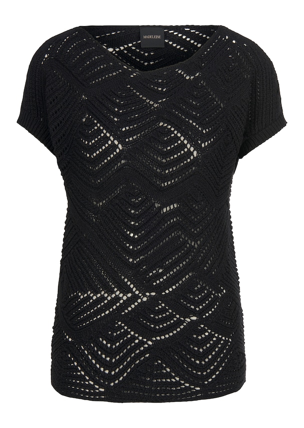 Short-sleeved jumper with wavy texture 5