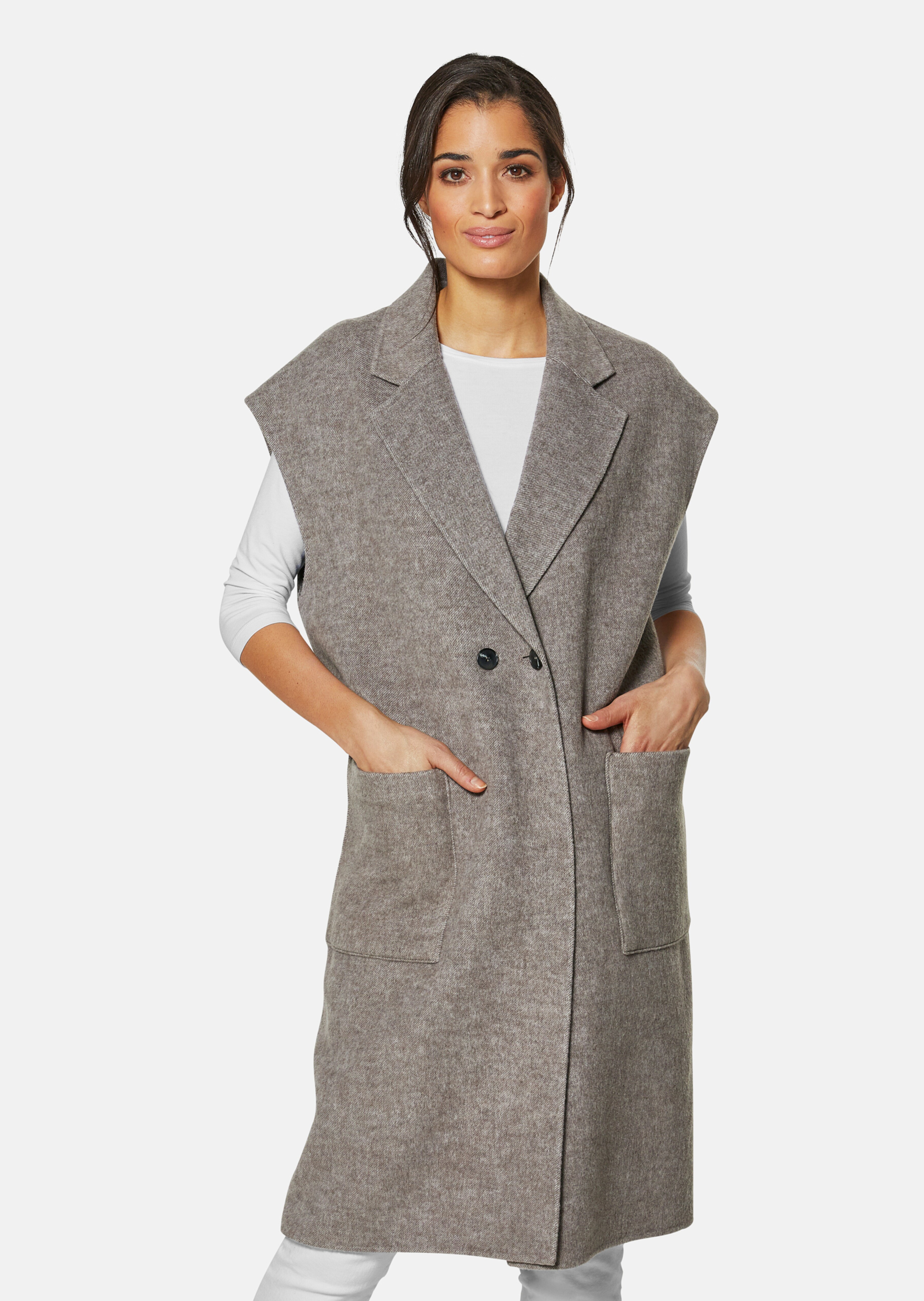 Gilet long sans manches