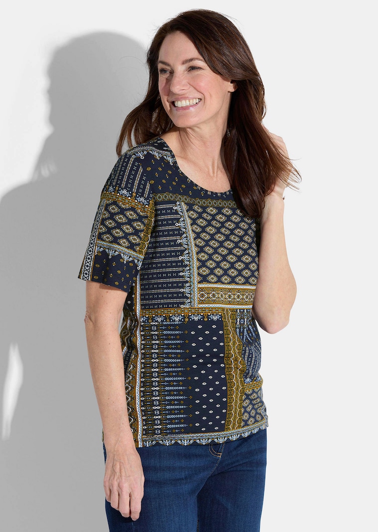 Jersey-Shirt mit edlem Druck