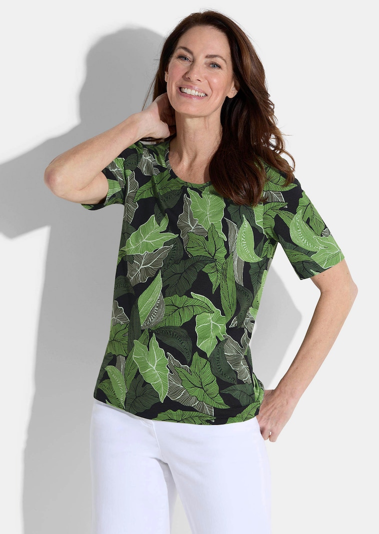 Shirt mit Blättermuster