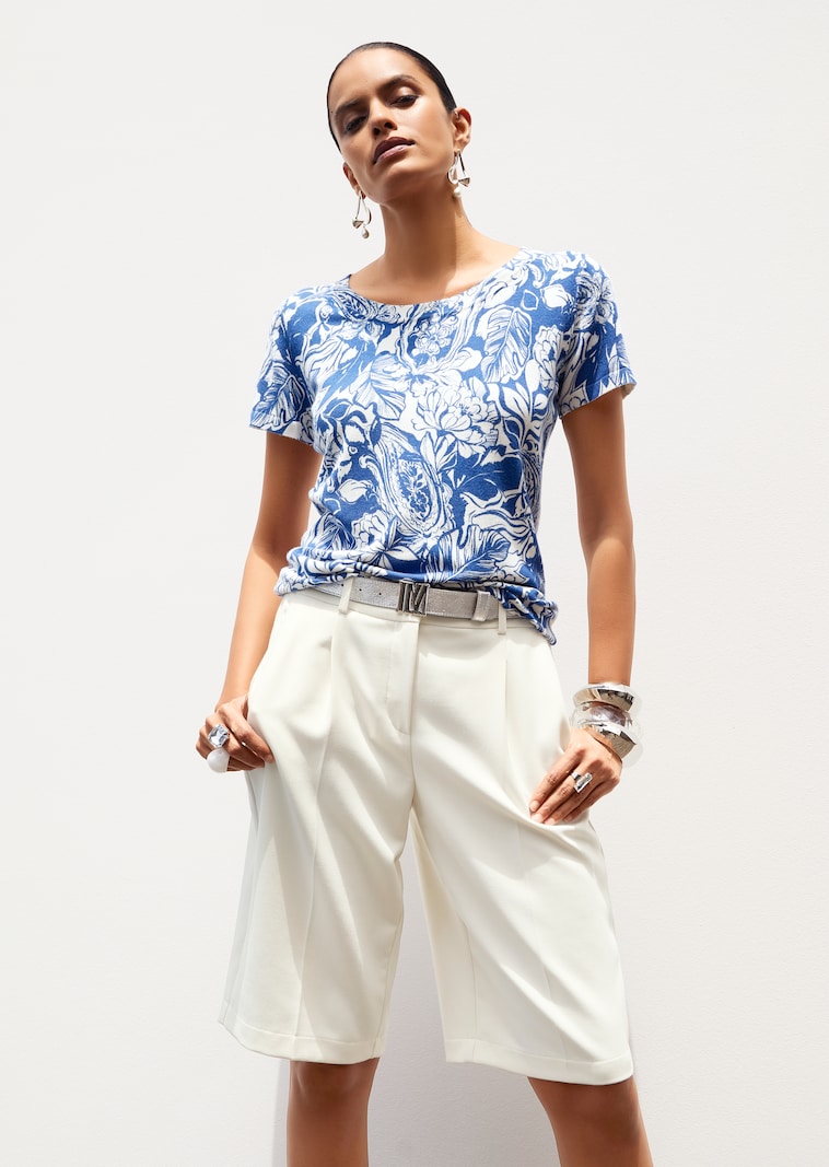 Feinstrick-Pullover mit Blumenprint