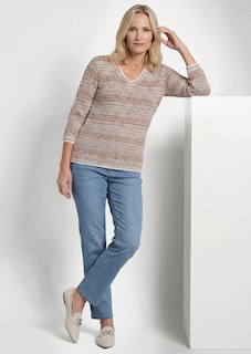 Pull en maille structurée, avec encolure en V thumbnail 4