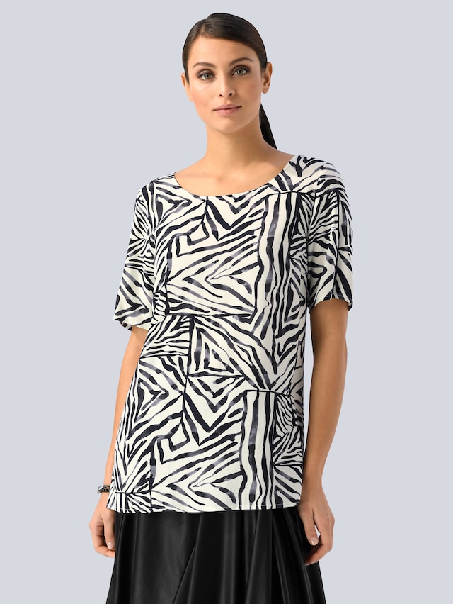 Bluse mit modischem allover Print 2