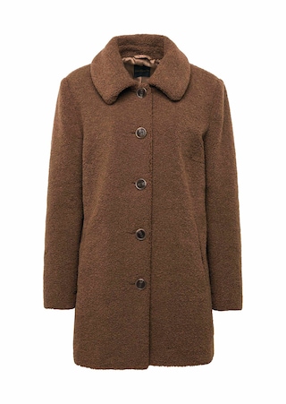 brun Manteau élégant en imitation fourrure