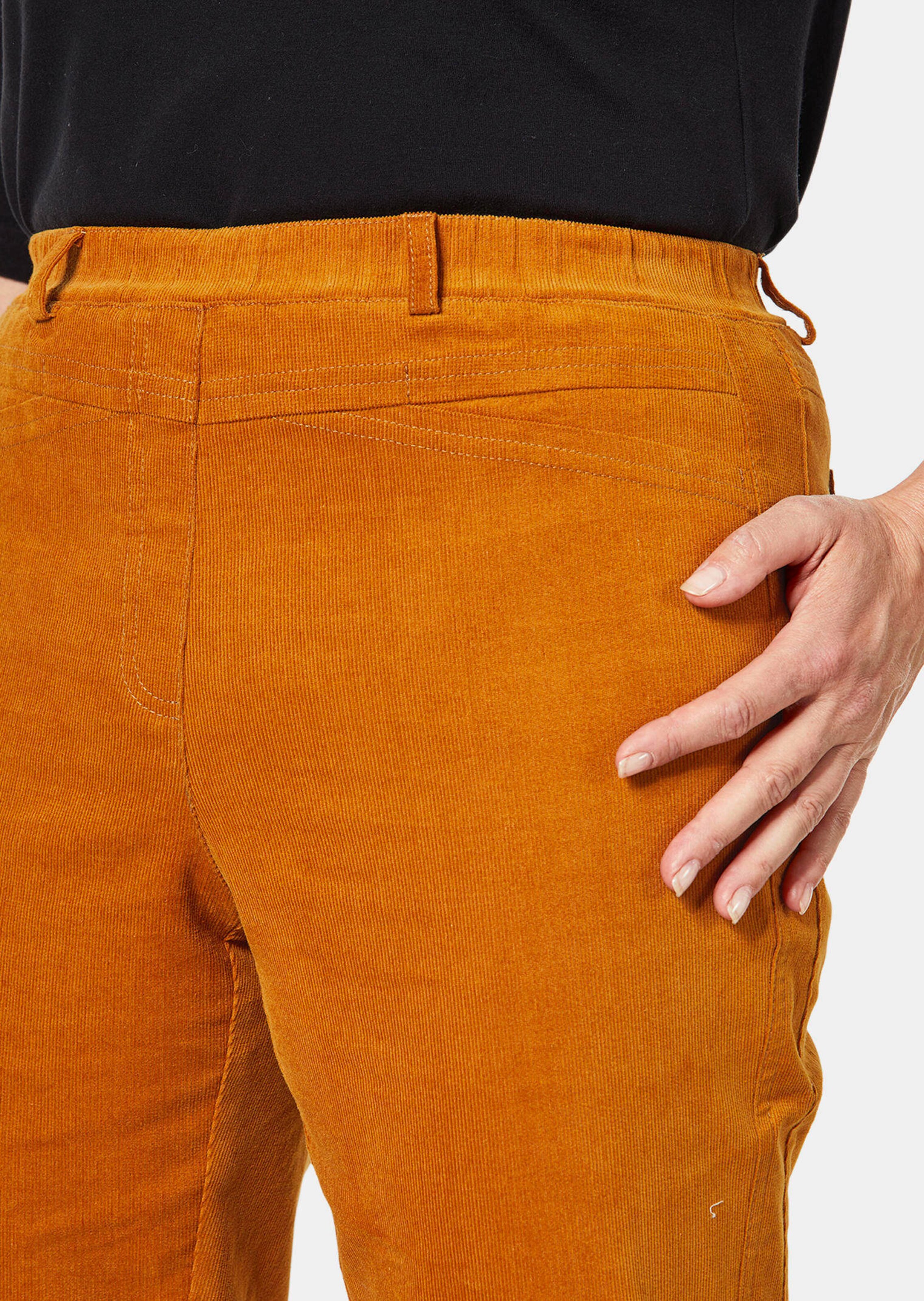Pantalon Femme Velours Doré Taille Élastique - Coupe Fluide, Poches, Style Décontracté - Automne/Hiver