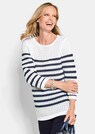 Maritimer Ringelpullover mit Ajourmuster thumbnail 4