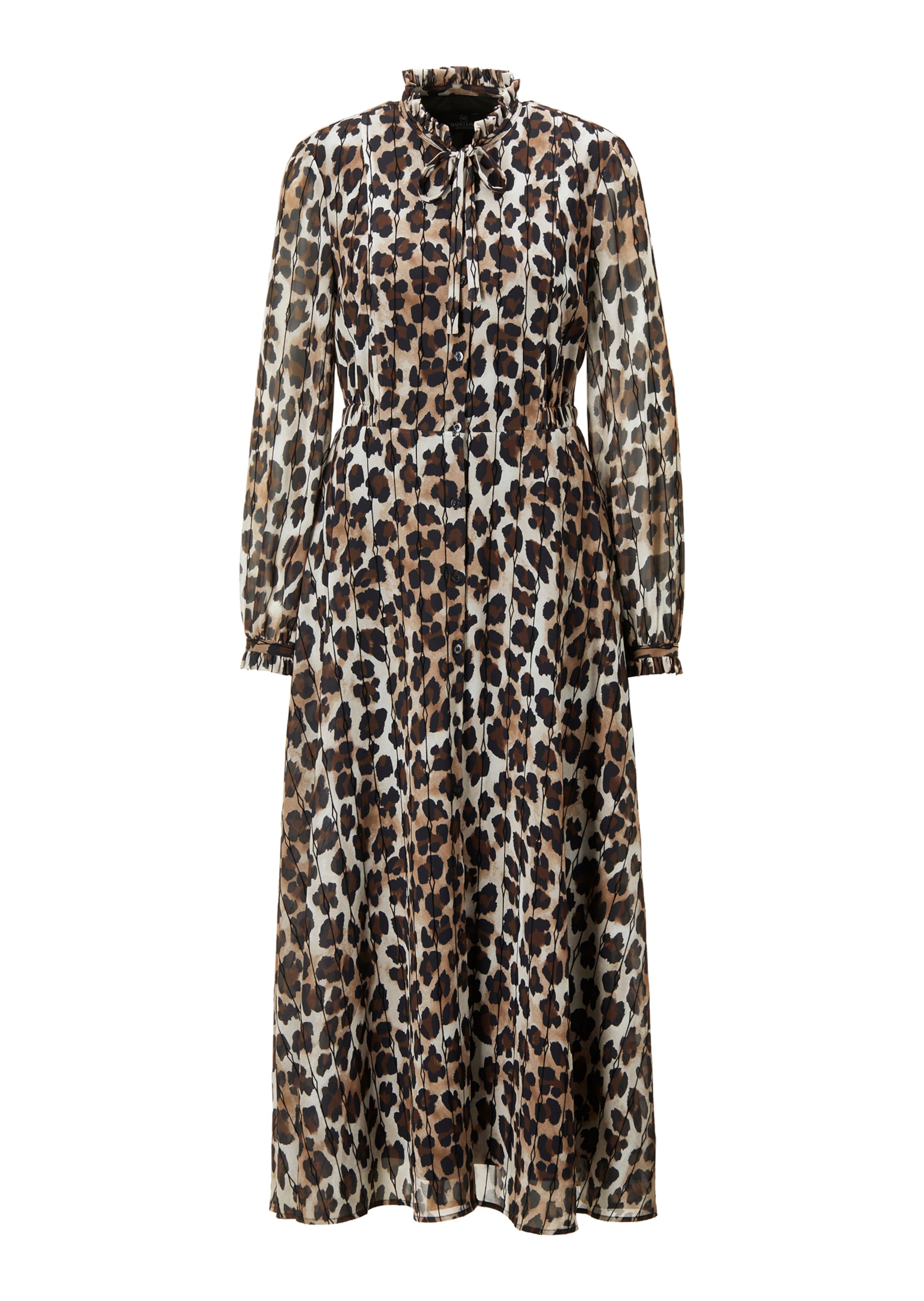 Langes Kleid mit Leo-Druck