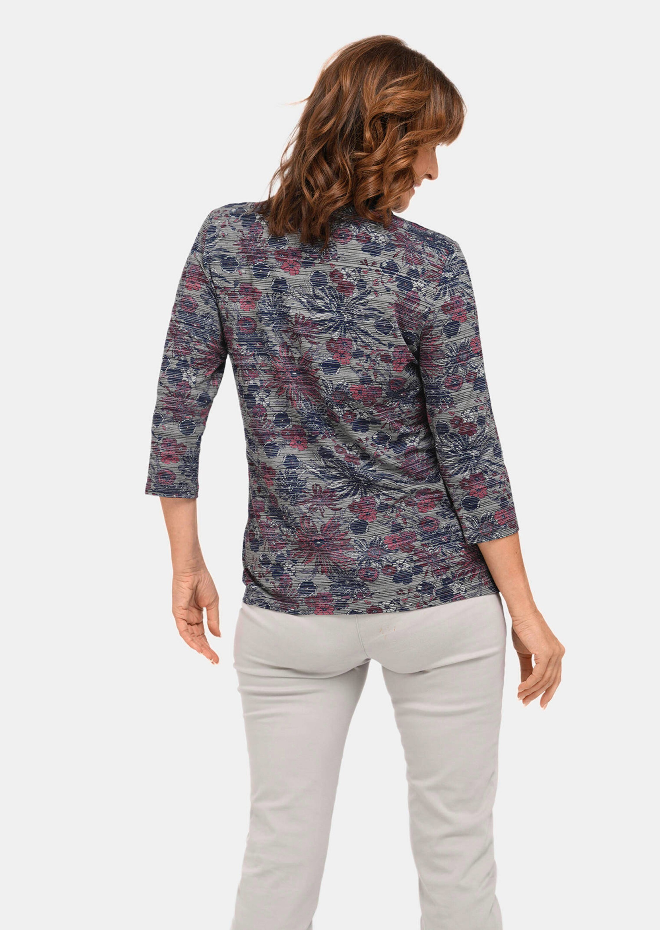 Polo d'une grande douceur - marine / gris / baie / à motifs - Gr. 52 de Goldner Fashion