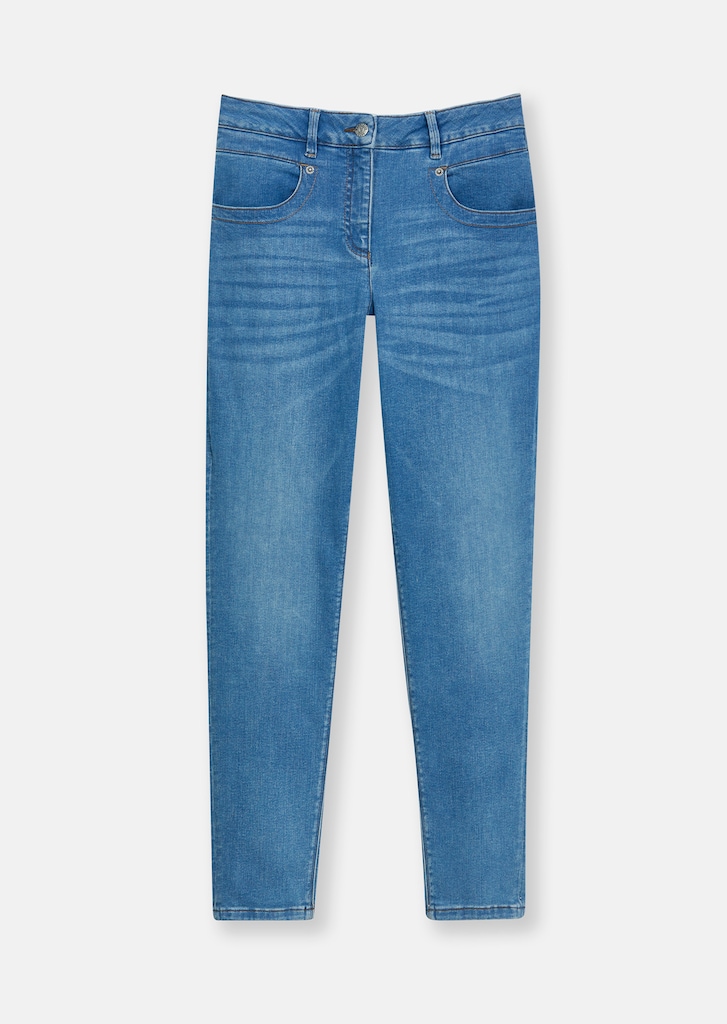 Verkürzte Slim-Fit-Jeans mit nachhaltiger Baumwolle und Waschung 5