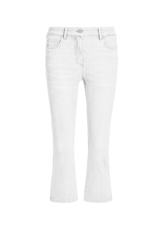 wit Verkorte jeans met wijd uitlopende zoom