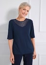 T-shirt en jersey avec empiècement en tissu filet thumbnail 7