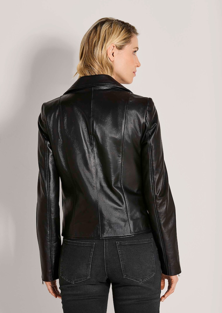 DESIGN - Bomber en cuir véritable style universitaire - Vert DESIGN - Bomber en cuir véritable style universitaire - Vert