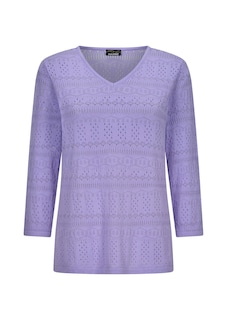 Leichter Strickpullover mit Ajourmuster thumbnail 6