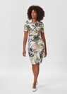Polo dress with abstract floral print and lace collar thumbnail 2