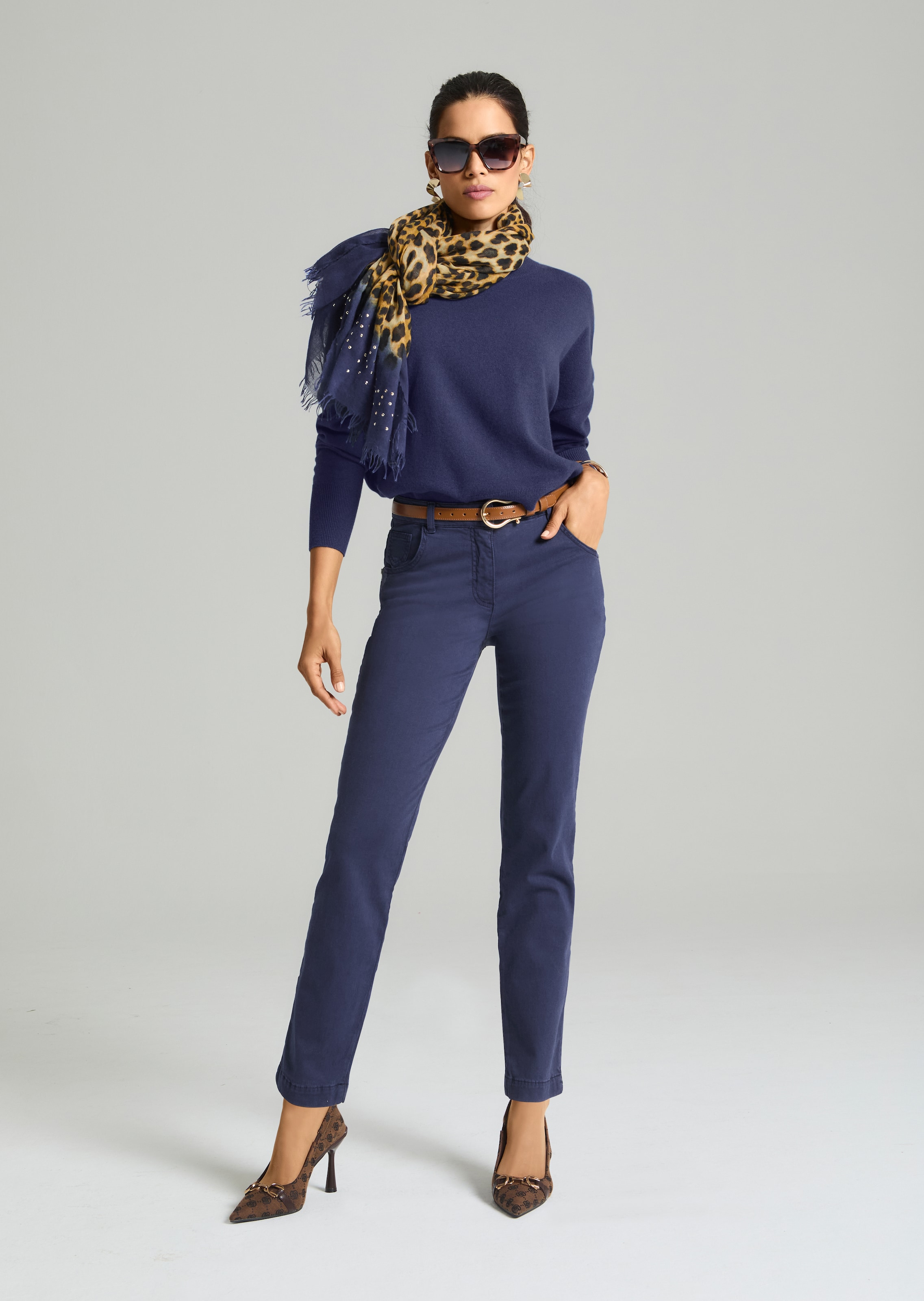 Kurzer Oversize-Pullover mit Kaschmir