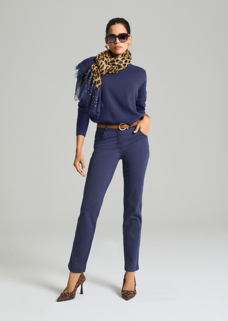 Kurzer Oversize-Pullover mit Kaschmir