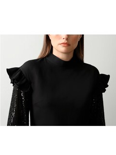 Bluse in angesagtem Materialmix thumbnail 5