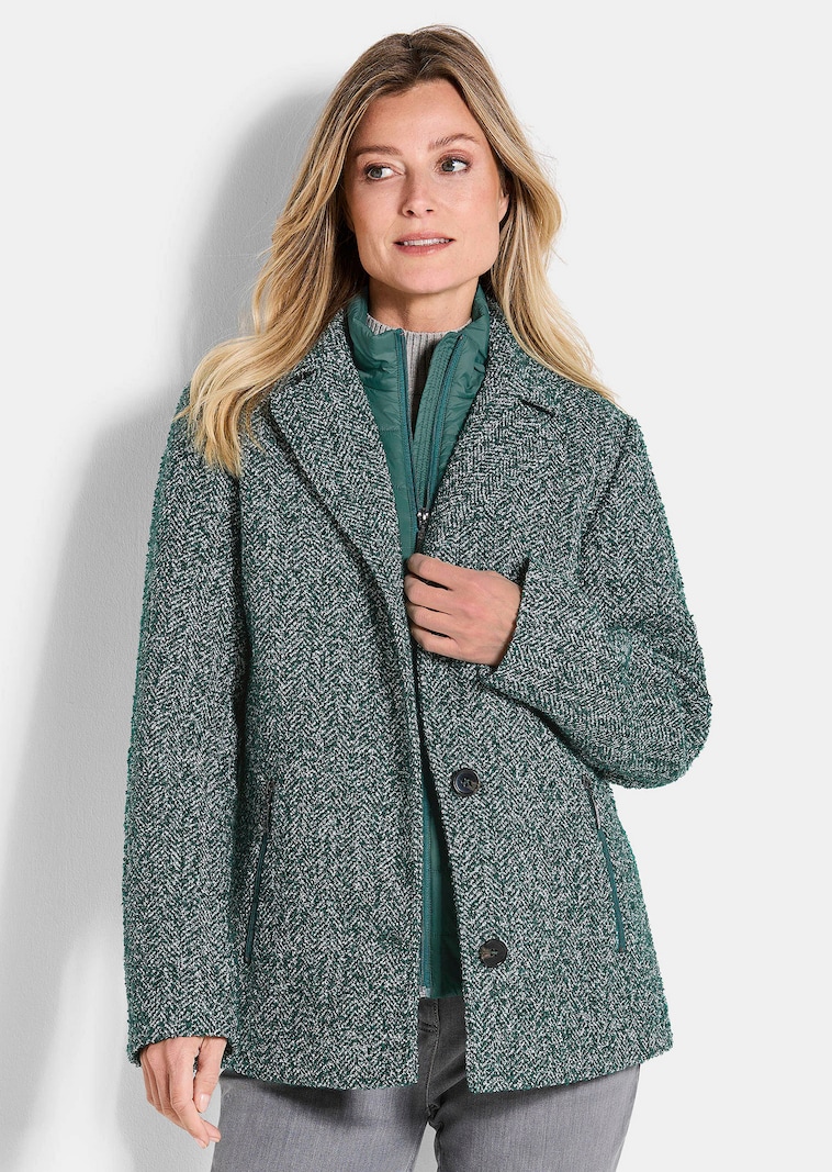 Veste aspect 2-en-1, avec empiècement matelassé