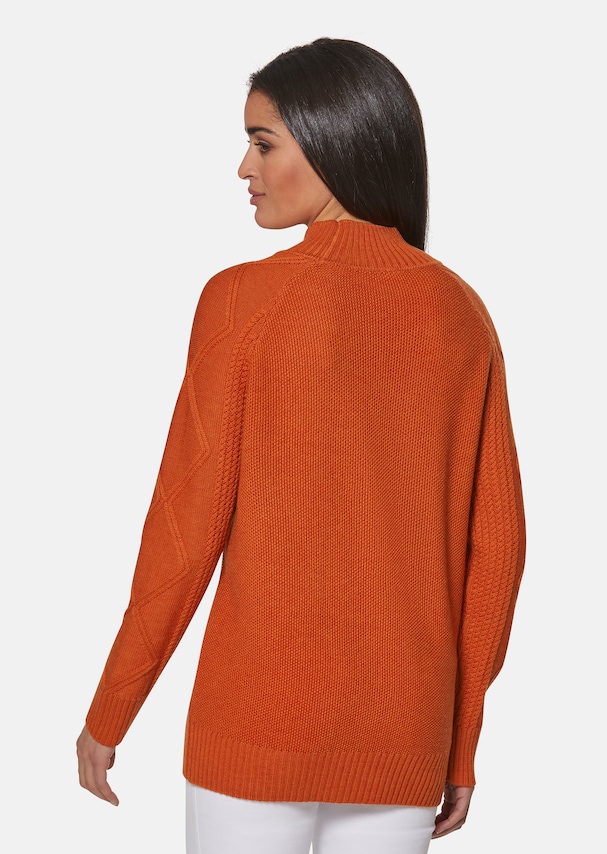 Stand-up collar jumper with pattern mix 2