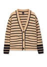 Gestreifte Strickjacke aus Merino und Kaschmir thumbnail 6
