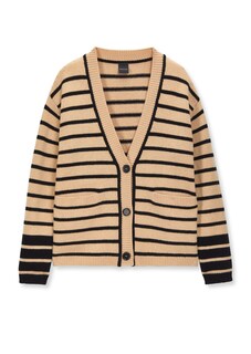 Gestreifte Strickjacke aus Merino und Kaschmir thumbnail 6