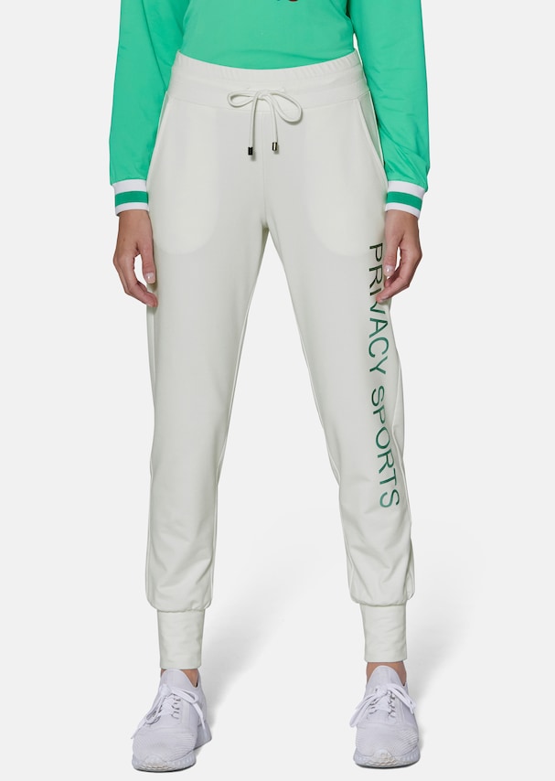 Jogging trousers with PRIVACY SPORTS foil print