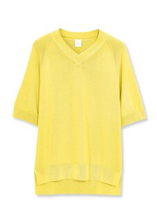 Langer Strickpullover mit V-Ausschnitt thumbnail 6