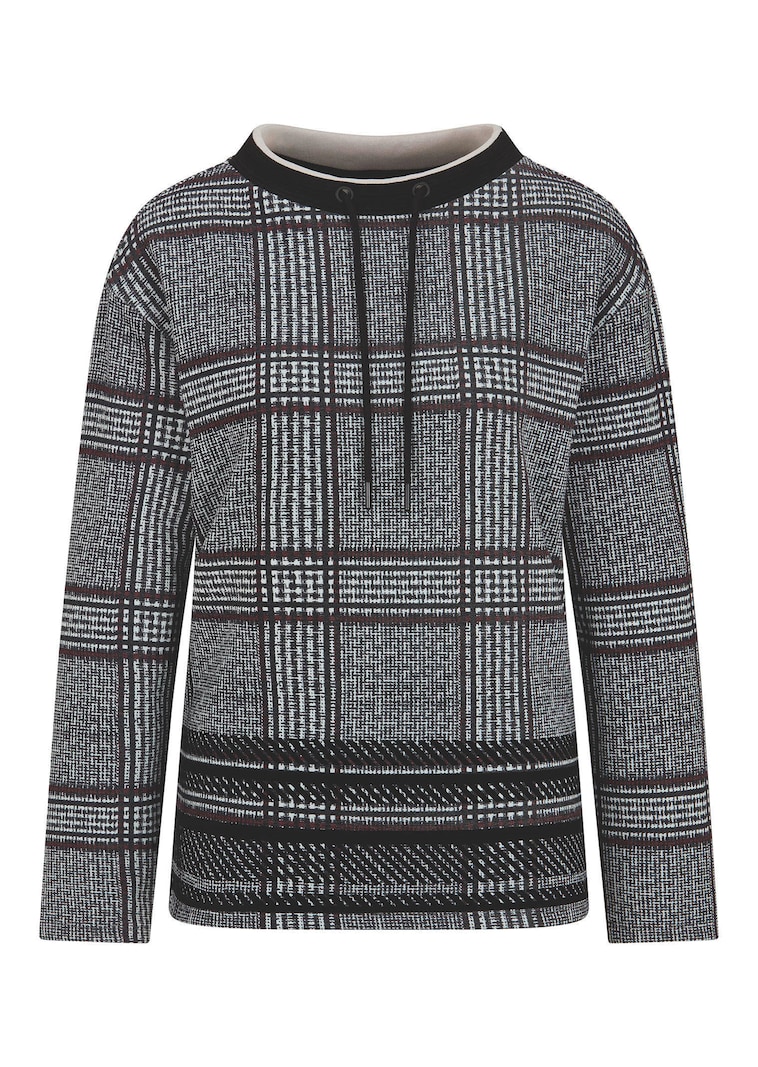 Sweatshirt met ruitpatroon en flockprint