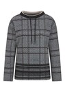 Sweatshirt met ruitpatroon en flockprint thumbnail 4