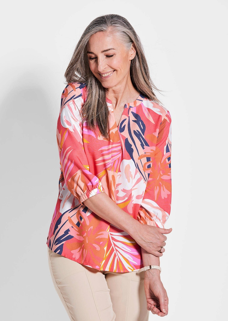 Druckbluse mit Gummibündchen