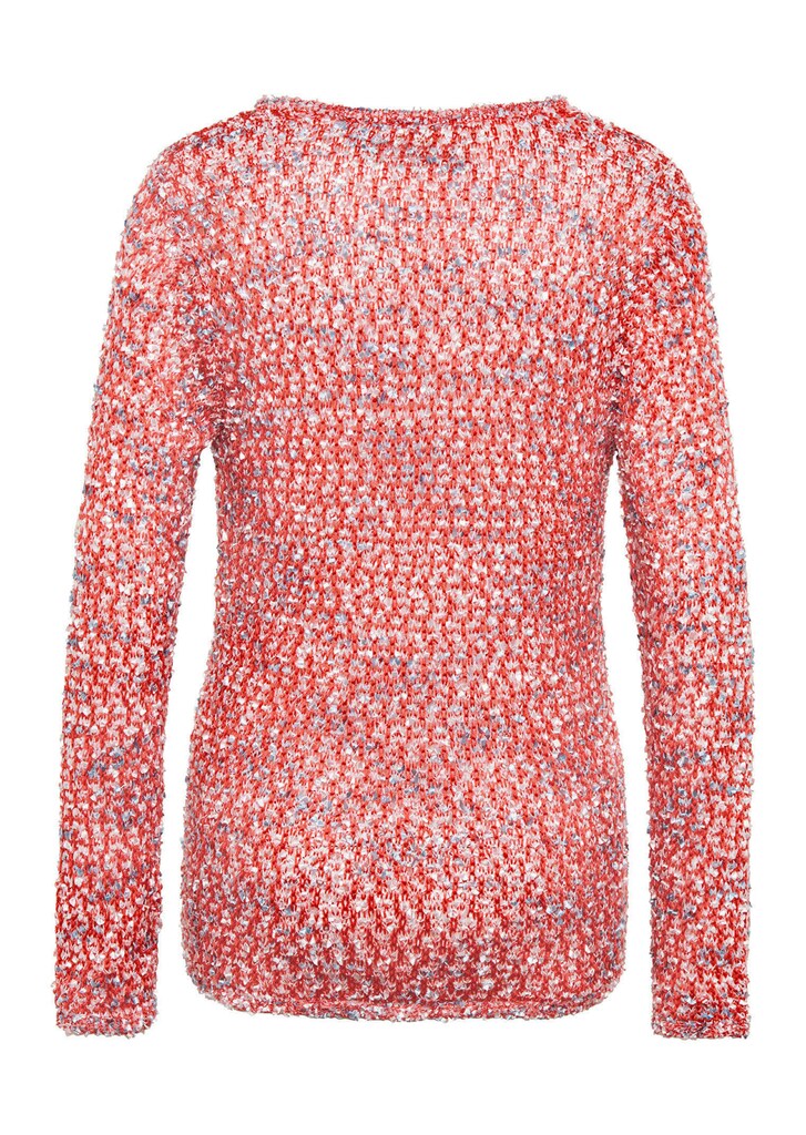 Effektvoller locker gestrickter Bändchengarnpullover