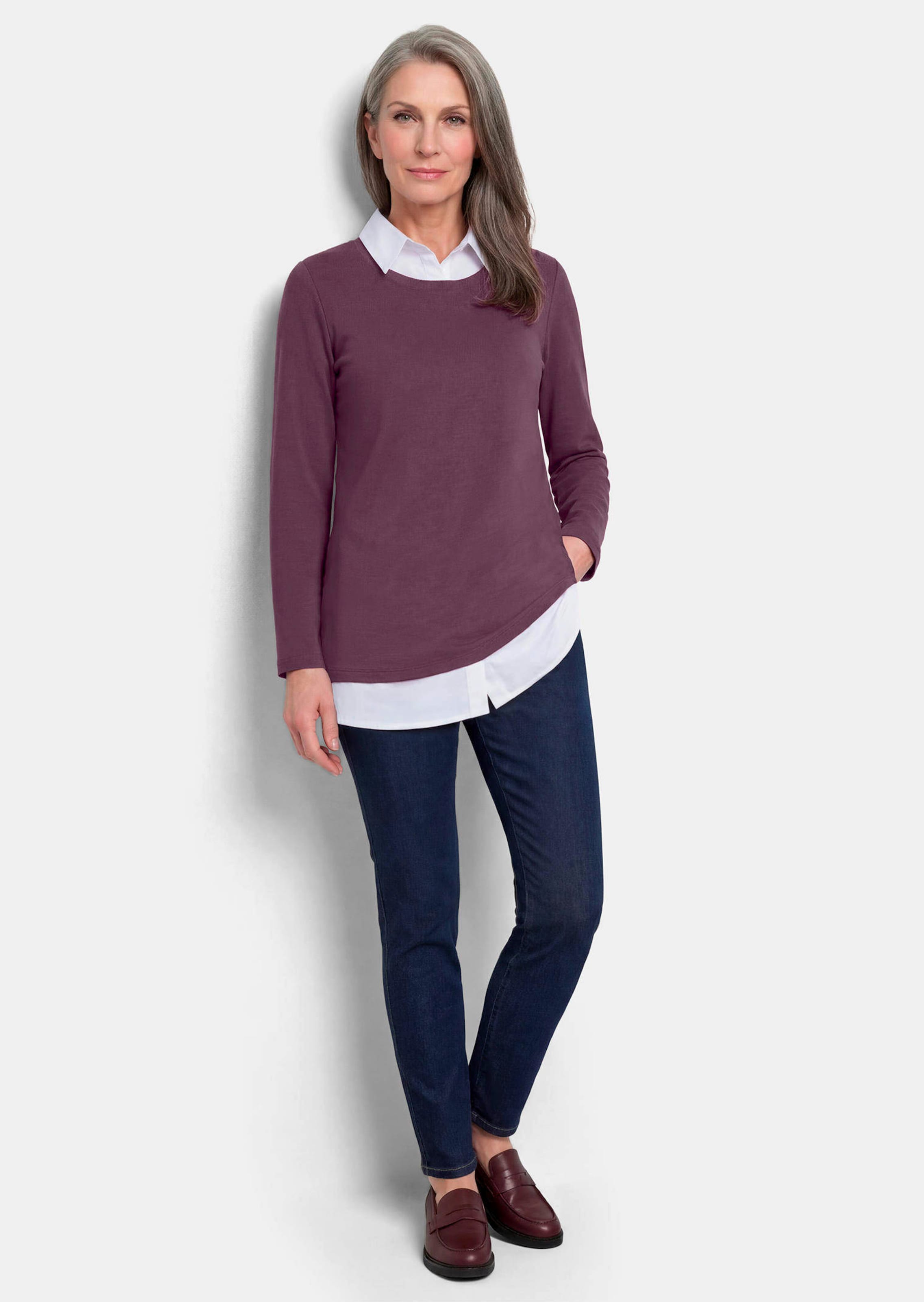 Sweatshirt in 2-in-1-Optik