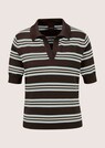 Gestreifter Feinstrick-Pullover mit Polokragen thumbnail 6