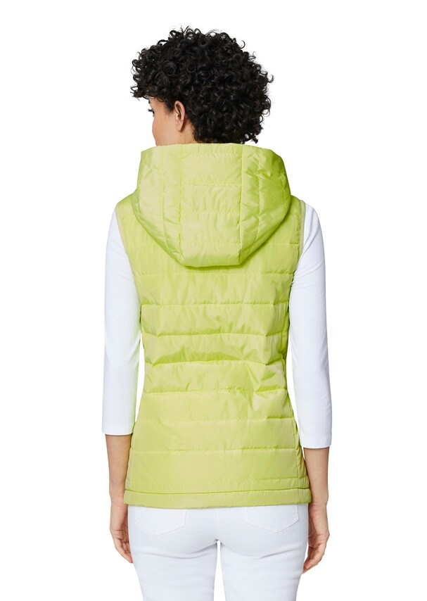 Lightly padded quilted waistcoat with hood 2