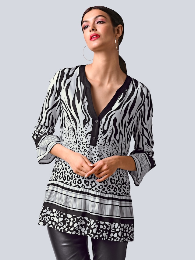 Bluse in einem neumodischen Animalmustermix 4