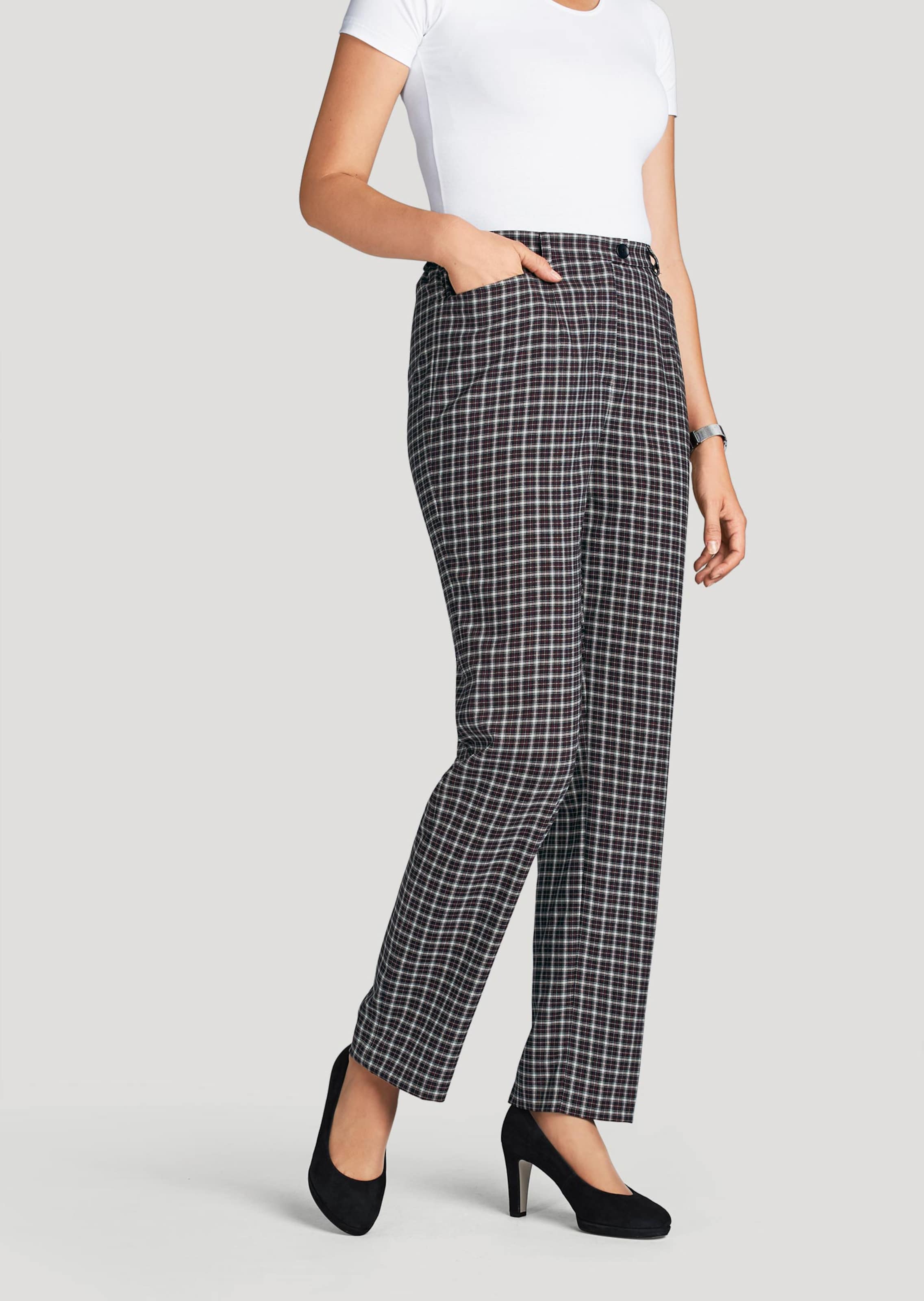 Pantalon à carreaux Ever-Fresh CARLA - marine / à carreaux - Gr. 52 de Goldner Fashion