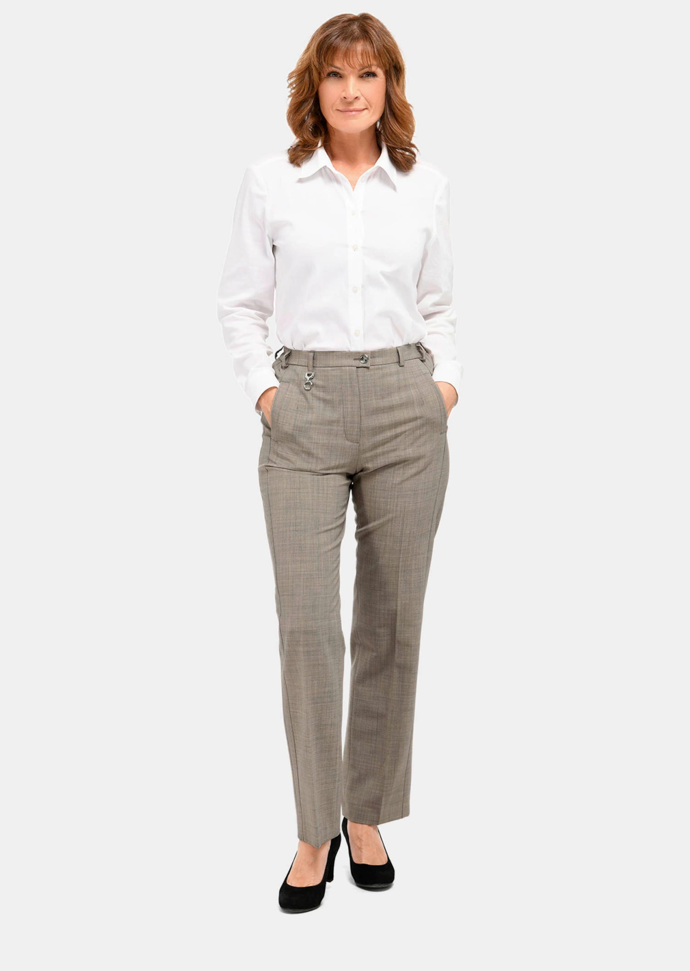Pantalon en laine vierge ANNA - taupe / mélangé - Gr. 285 de Goldner Fashion