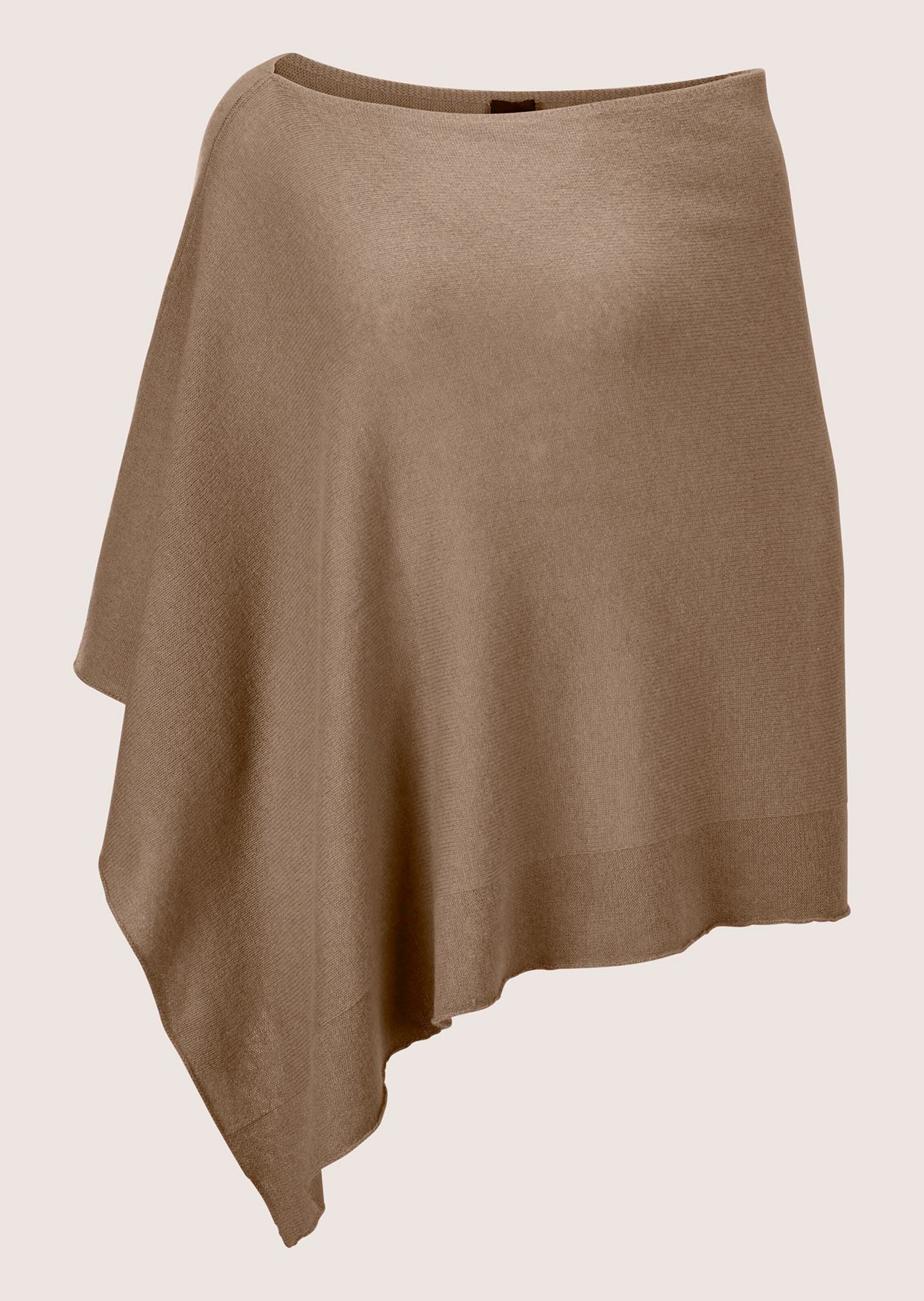 Cashmere poncho in berber / natural white / melange MADELEINE Fashion