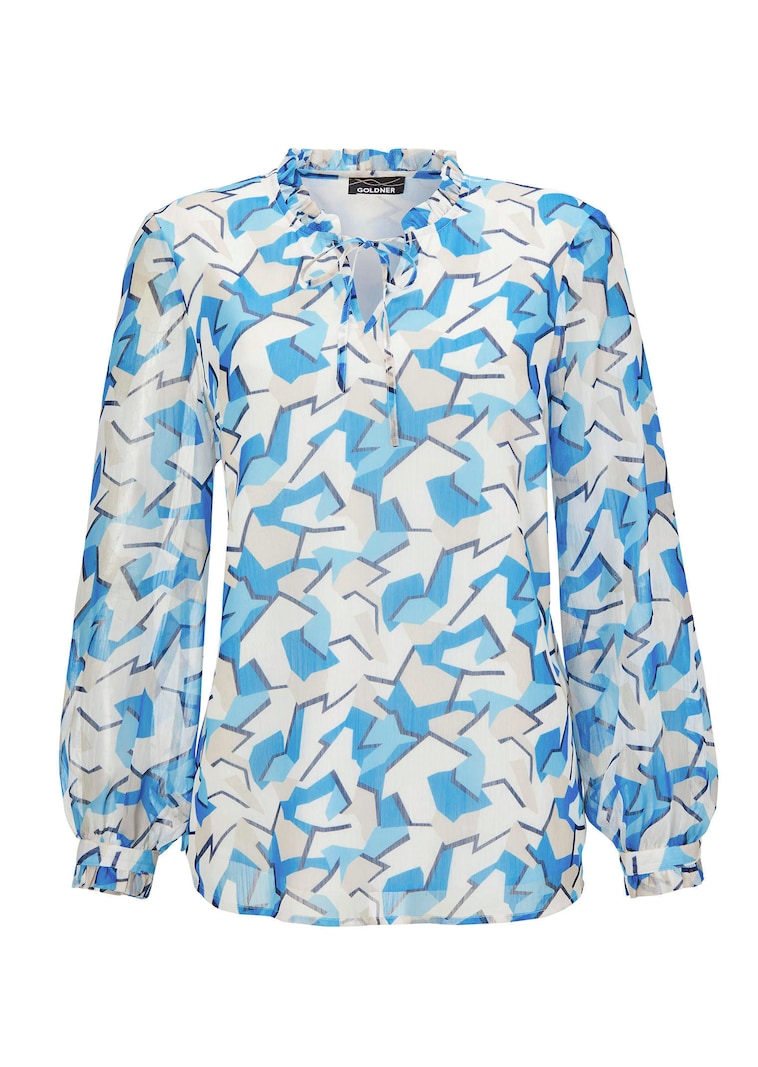 Chiffon blouse met elastische manchetten