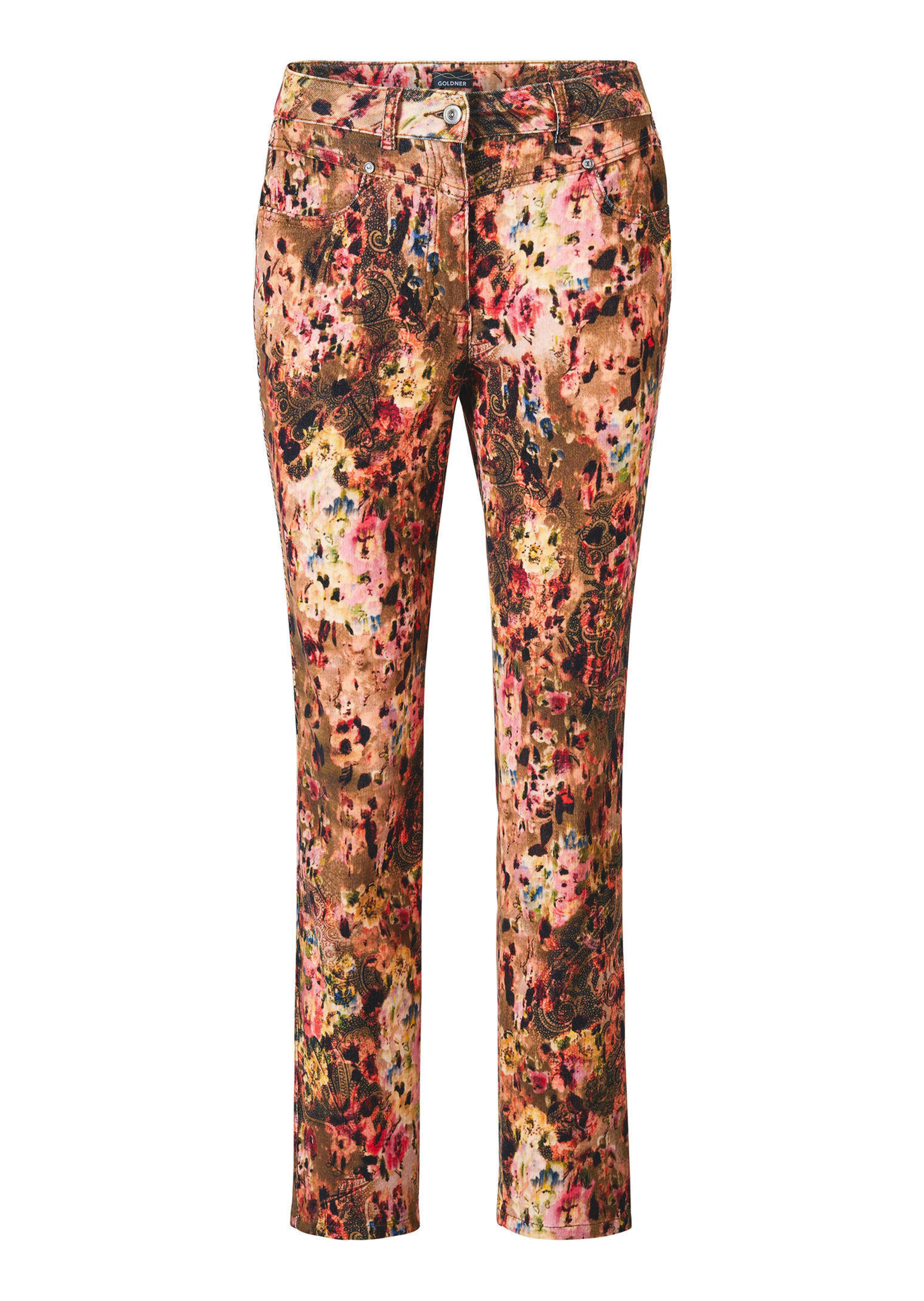 Fluwelen broek met all-over print thumbnail 6