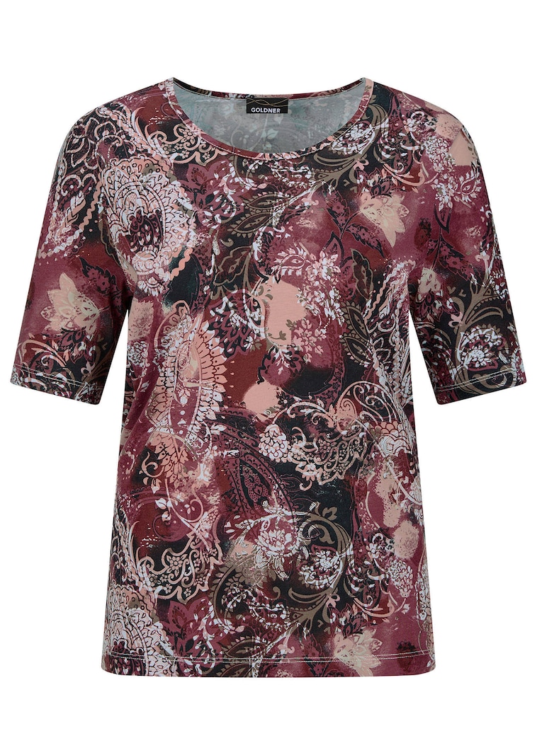 Jersey shirt met paisleymotief