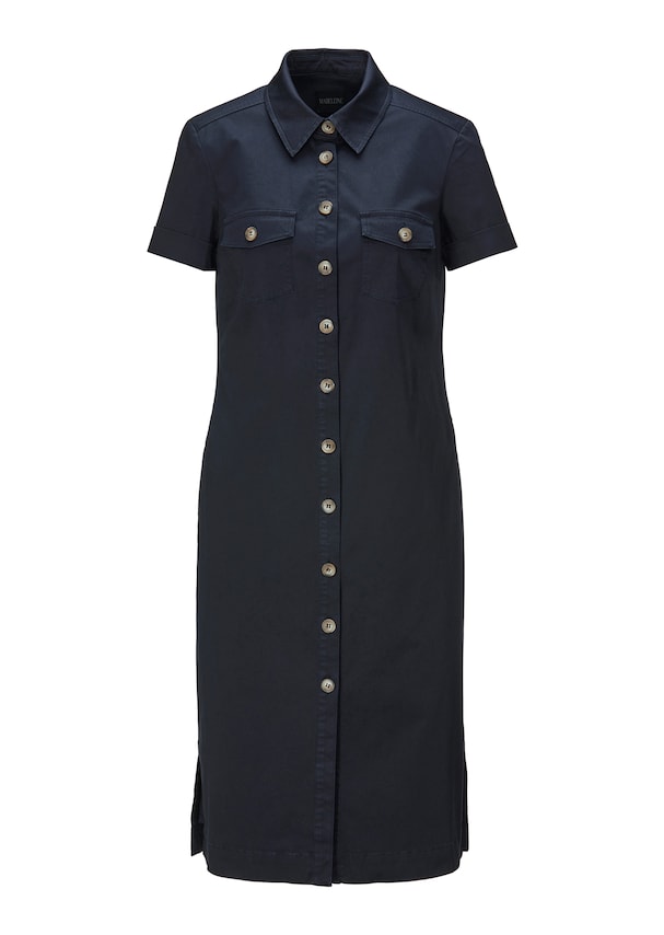 Slim-fit shirt dress with short sleeves
