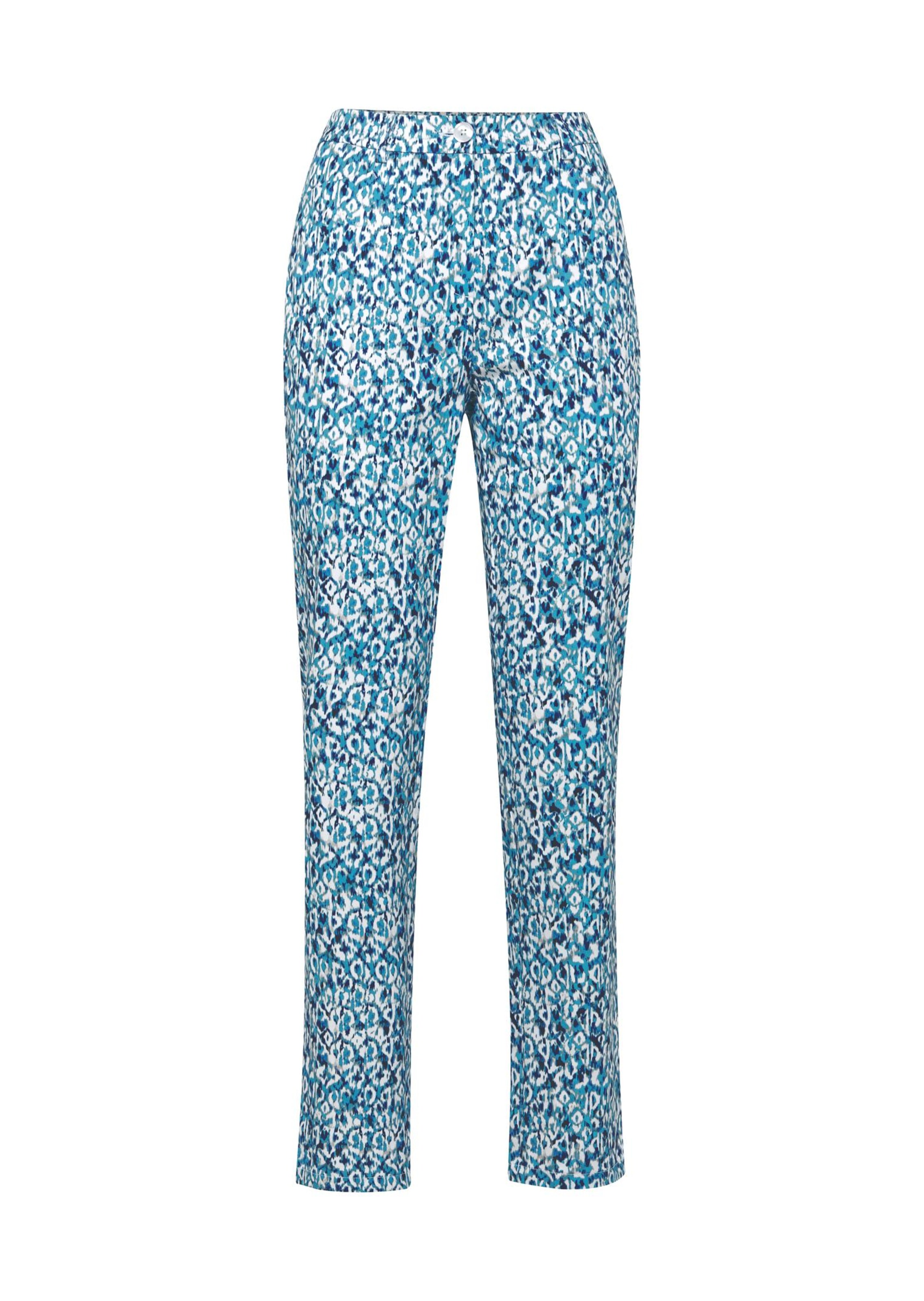 Pantalon imprimé CARLA extensible - vert menthe / à motifs - Gr. 24 de Goldner Fashion