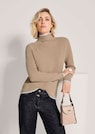 Wollpullover mit Kontraststreifen und Perlfangmuster thumbnail 4