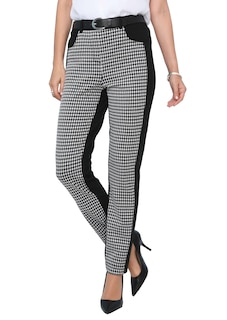 Formstabile Jerseyhose in trendigem Materialmix thumbnail 1